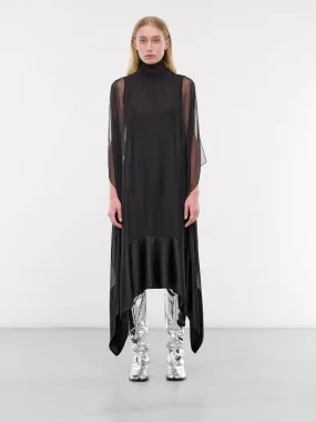 Draped Silk Dress (S2WDR08-BLACK)