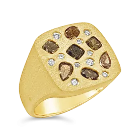 Fancy Color Diamond & Yellow Gold Ring