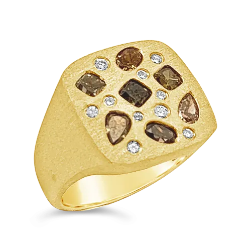 Fancy Color Diamond & Yellow Gold Ring