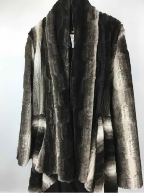 Fantazia Size XL Brown/beige Vintage Faux Fur High Low hem Coat