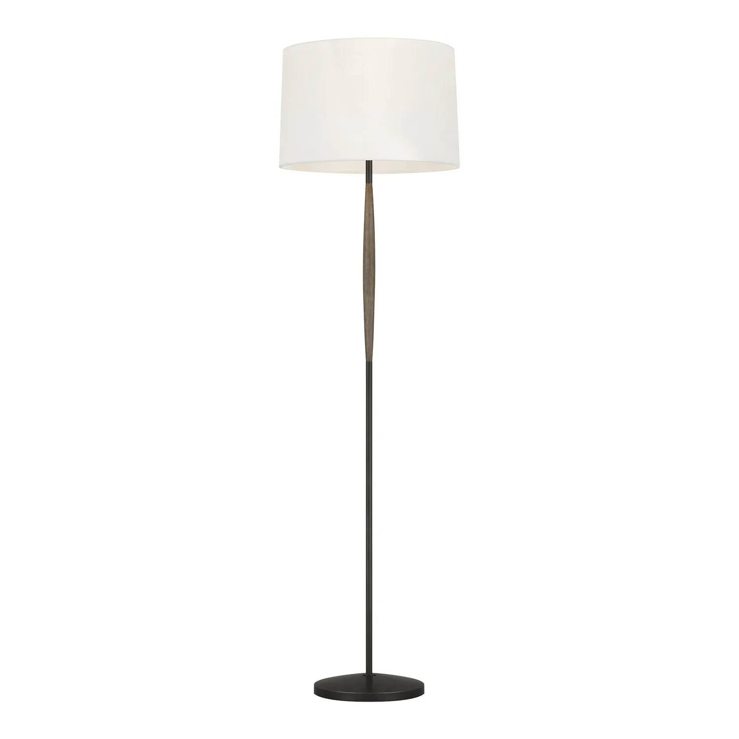 Ferrelli 1-Light Floor Lamp in Weathered Oak Wood/Aged Pewter