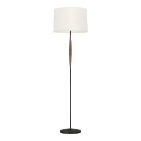 Ferrelli 1-Light Floor Lamp in Weathered Oak Wood/Aged Pewter