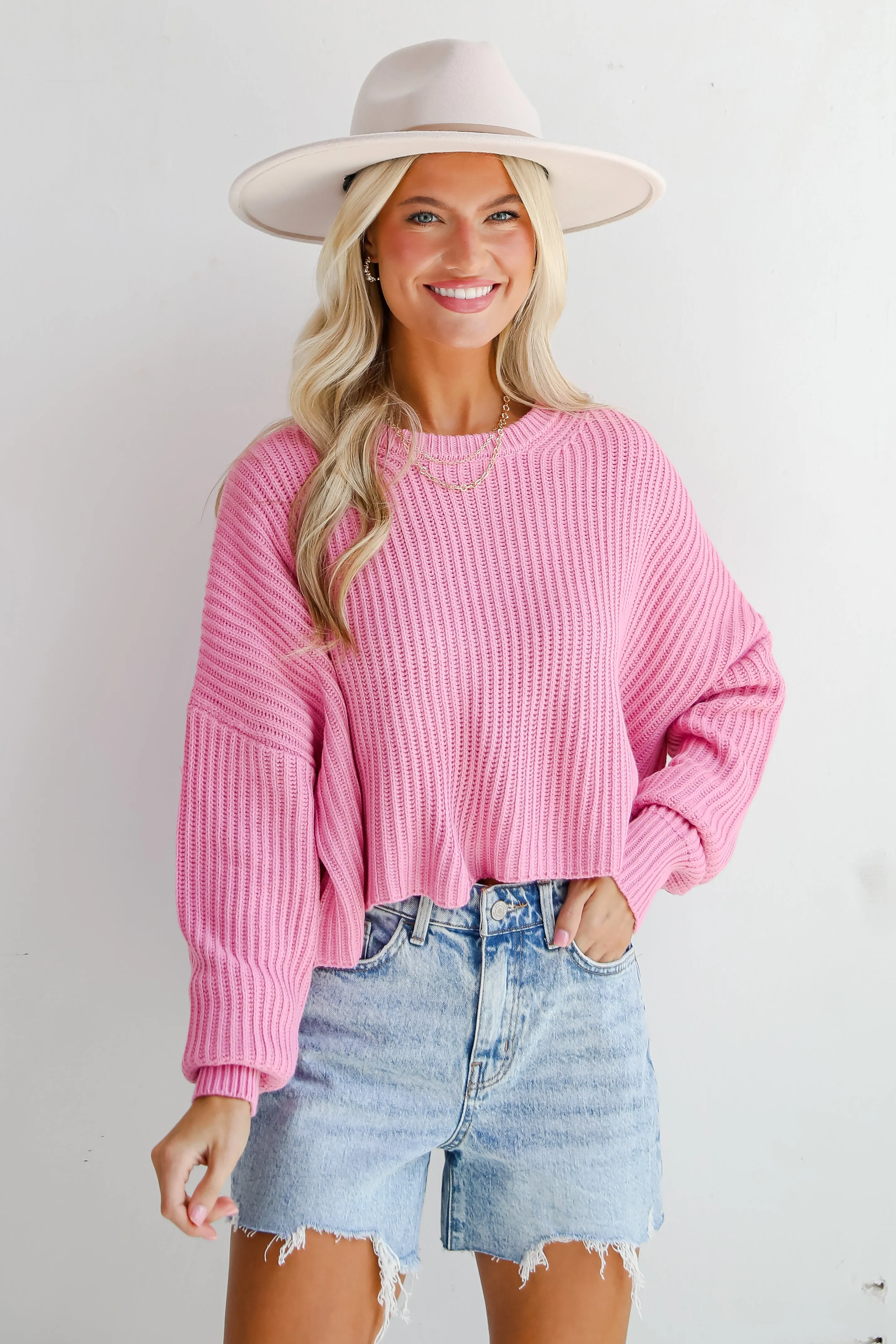 FINAL SALE - Demure Sweetheart Pink Sweater