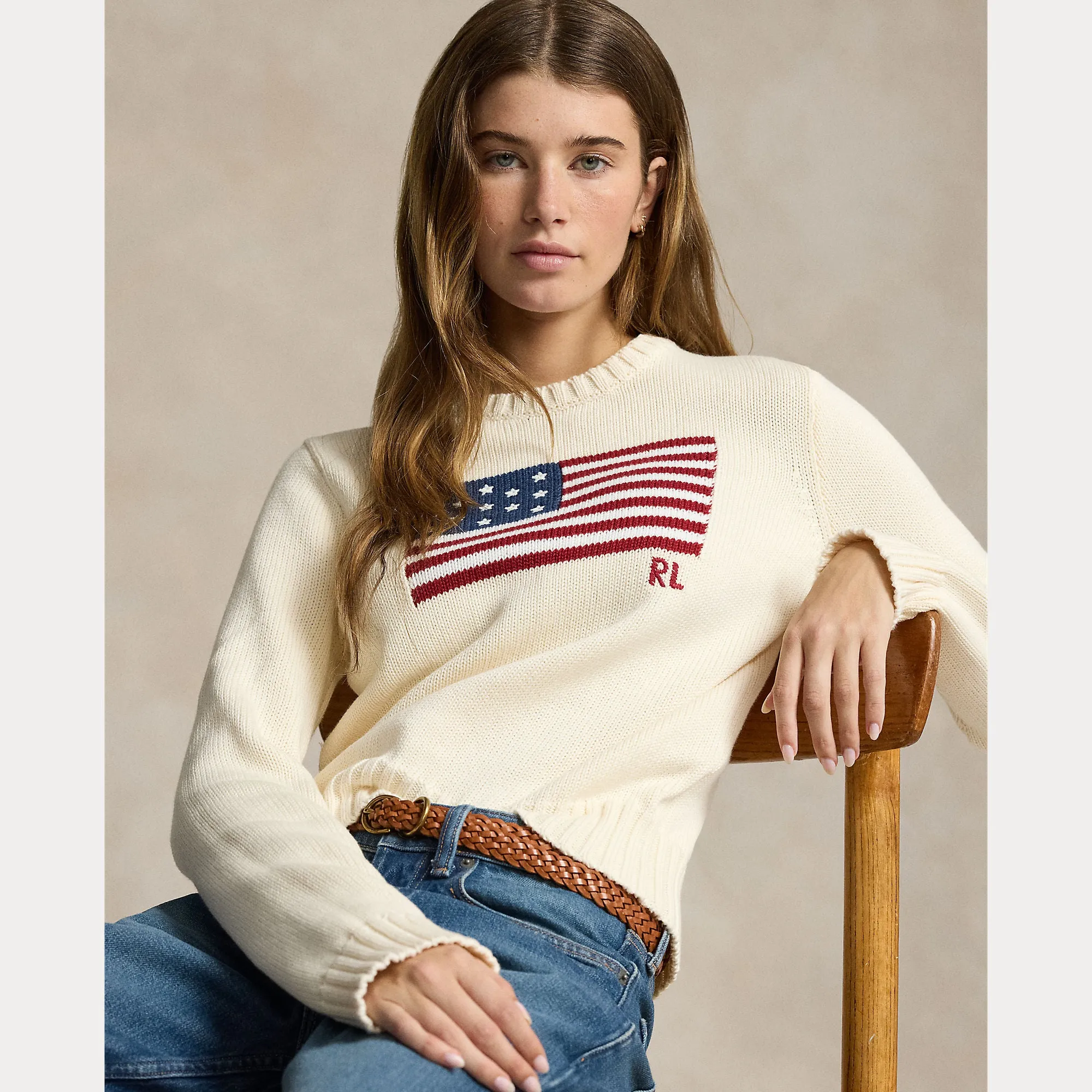 FLAG COTTON CREWNECK SWEATER