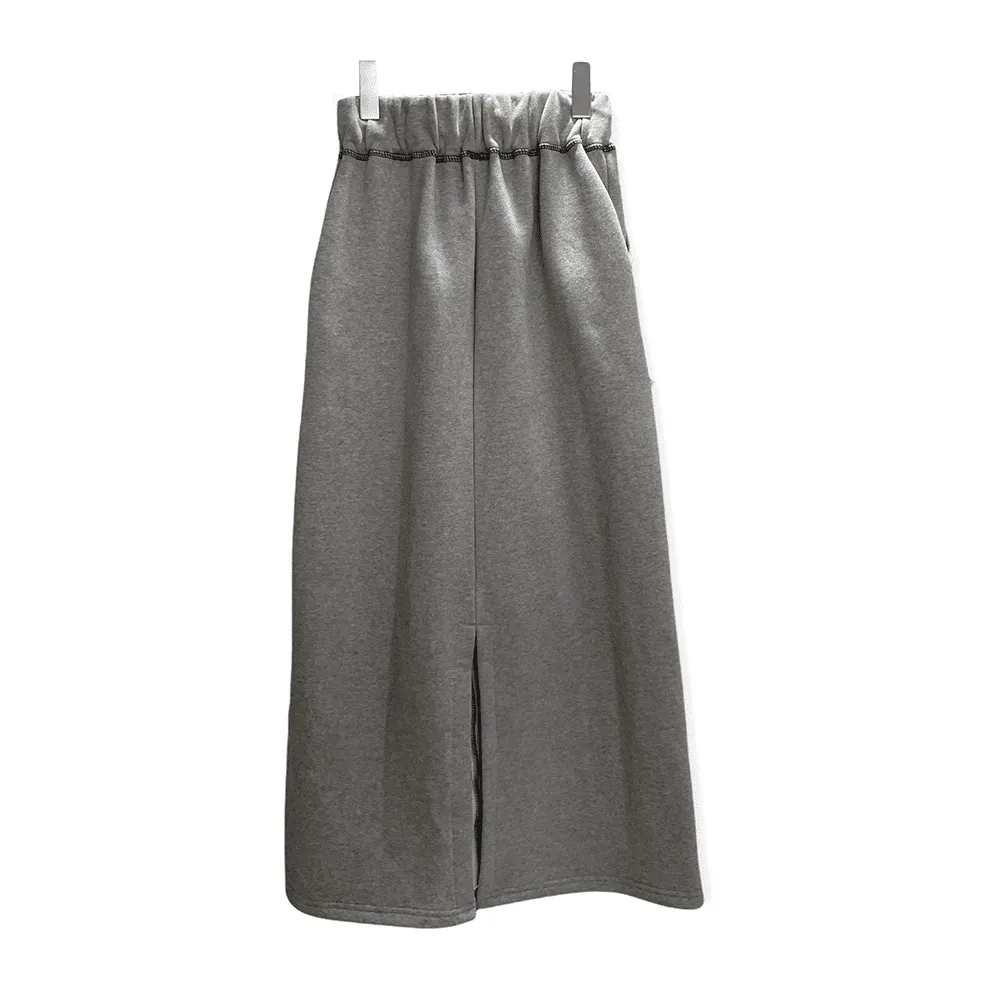 Fleece Lined Maxi Skirt with Stich