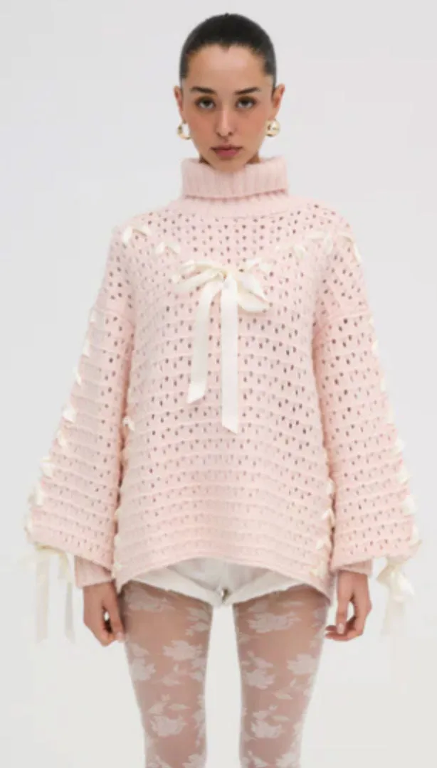 For Love and Lemons | Liberty Oversized Sweater in Pink