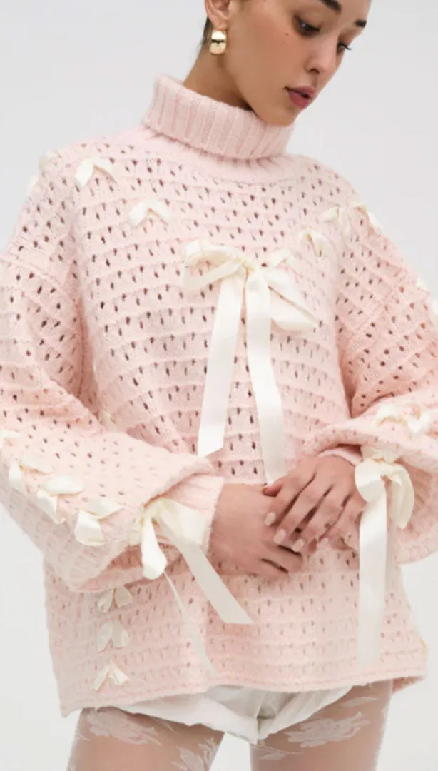 For Love and Lemons | Liberty Oversized Sweater in Pink