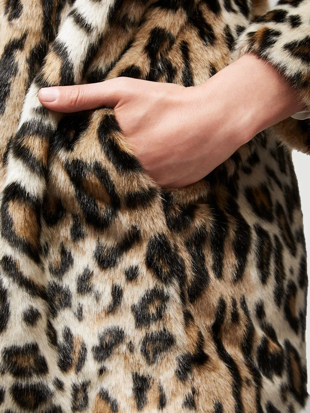 FRAME- Cheetah Faux Fur Coat Multi Tan