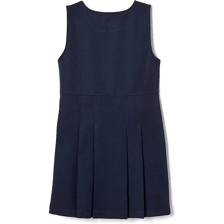 French Toast Girls School Uniform Pleated 2-Tab Jumper - Navy - SY9254