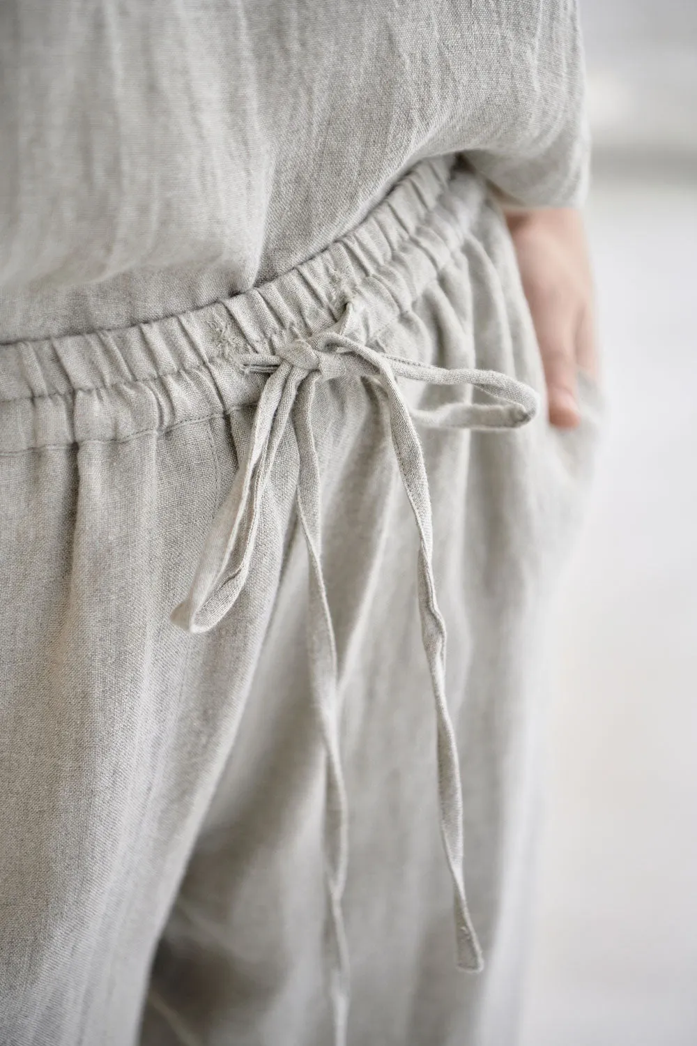 Fundamental Wide Leg Linen Pant - Natural