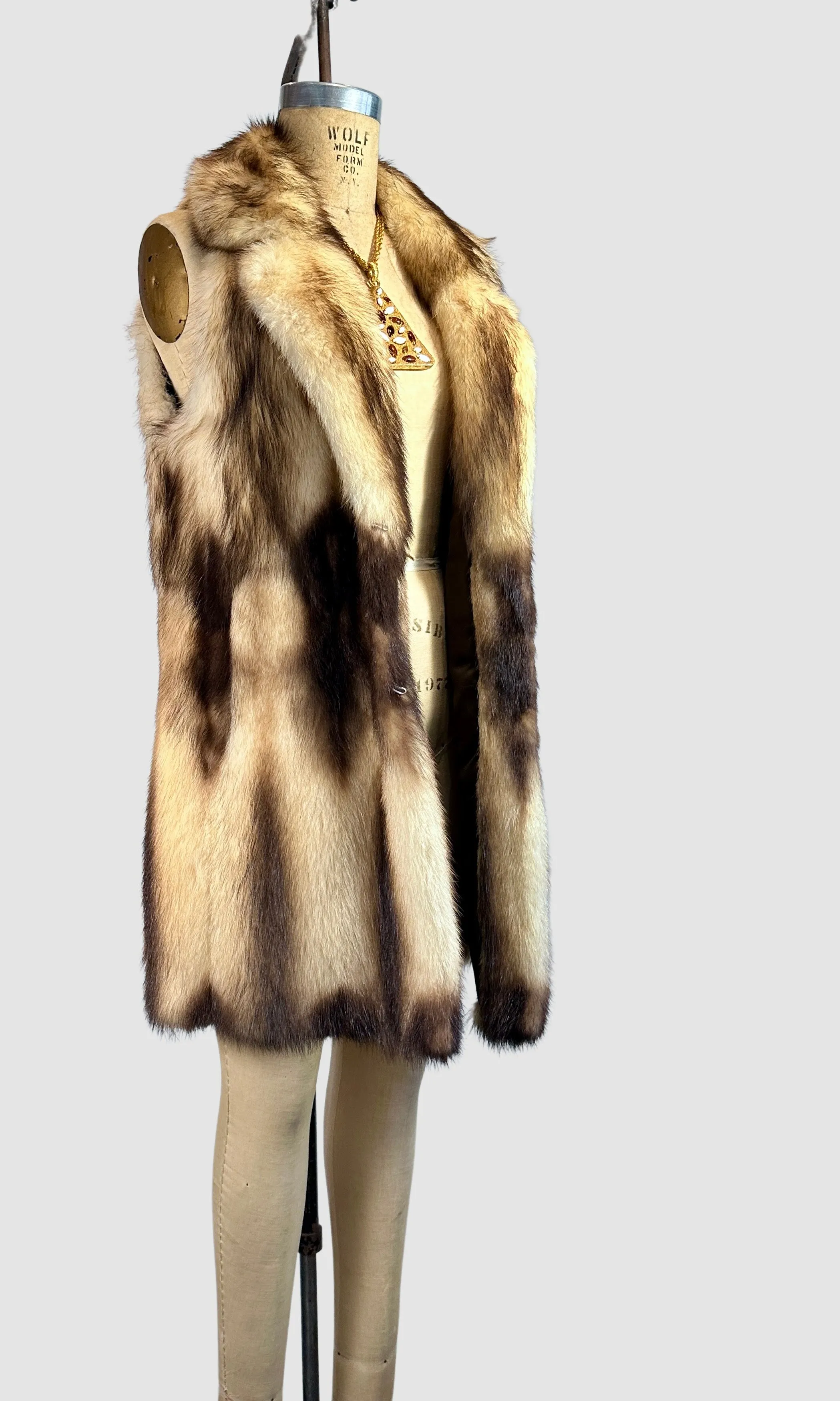 FUR REAL 70s Marvin Richards Stone Marten Vest • Medium