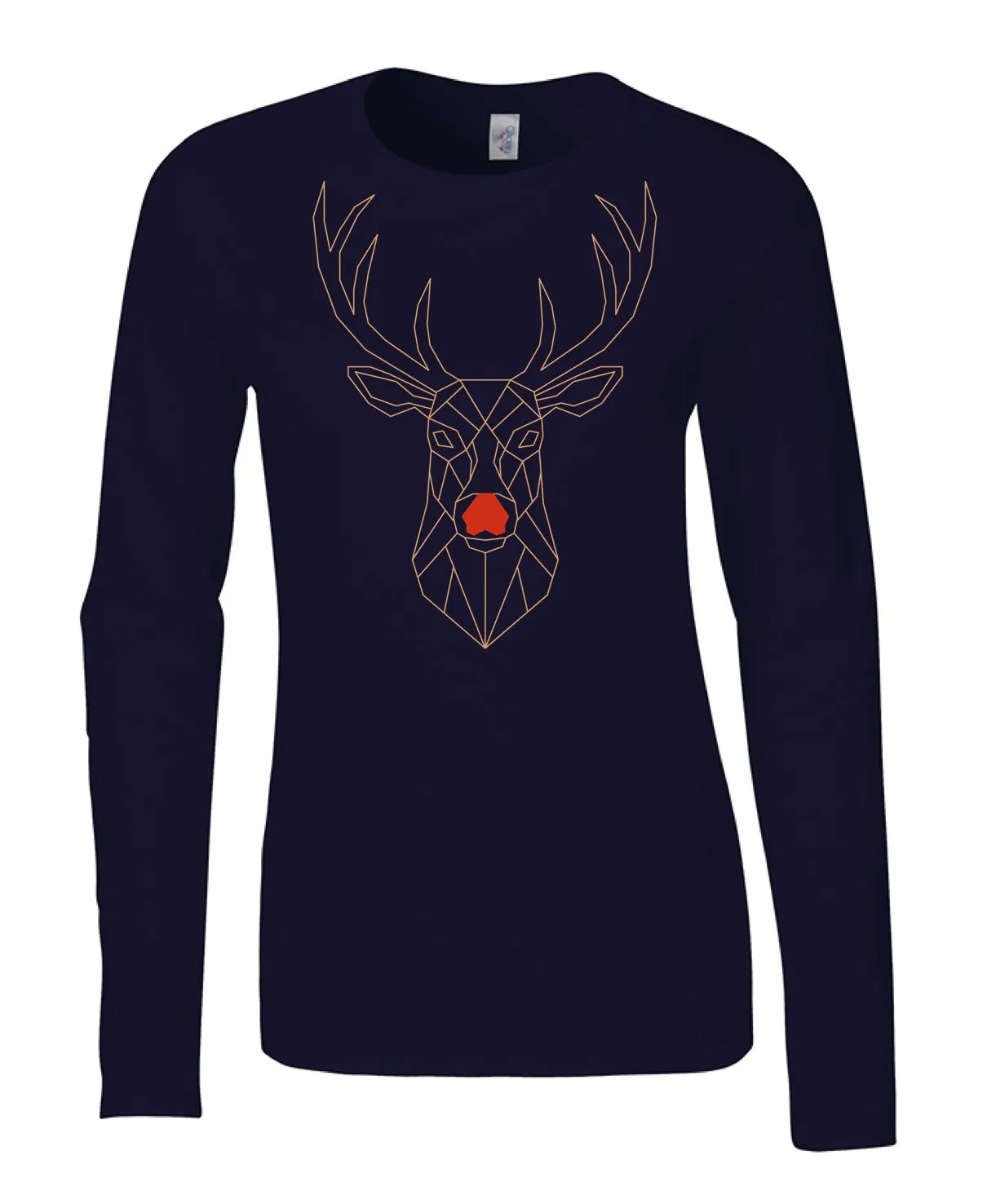 Geo Deer Ladyfit Longsleeve T-shirt