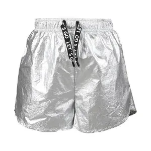 GIRLS METALLIZED SHORTS - SILVER