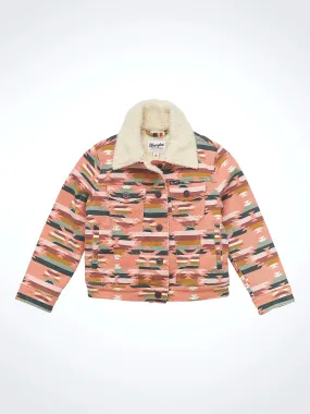 Girl's Wrangler Sherpa Aztec Print Jacket