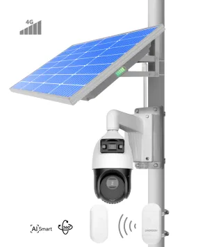 (GO SOLO PTZ544D UB) Commercial Solar Power Camera KIT with Pre-Paired Wireless Bridges