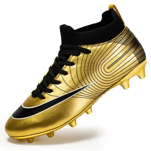 Gold High-Top Adult and Kids' Soccer Cleats