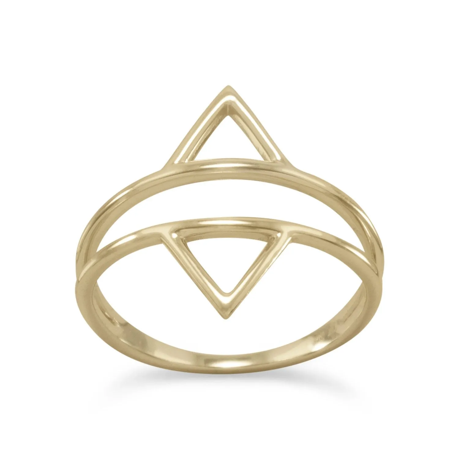 Gold Plated Double Triangle Ring