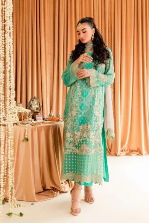 Green Chiffon Suit - Vasal Formals ’23 By Charizma | VSL-02