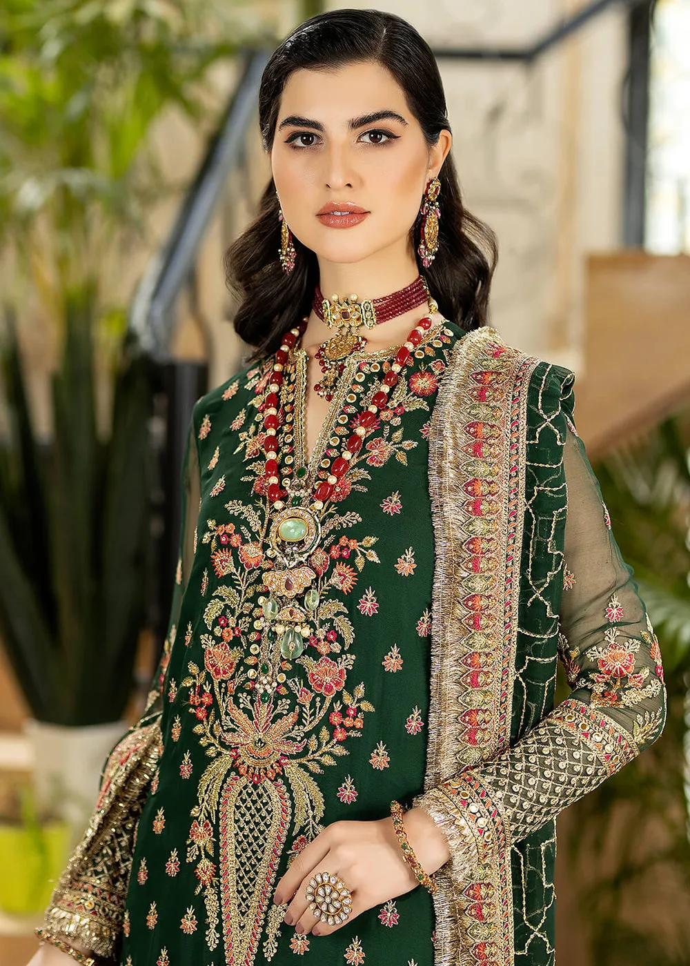 Green Wedding Formal Suit | Imrozia Premium | Jhalak '23 | I-180 - NOOR