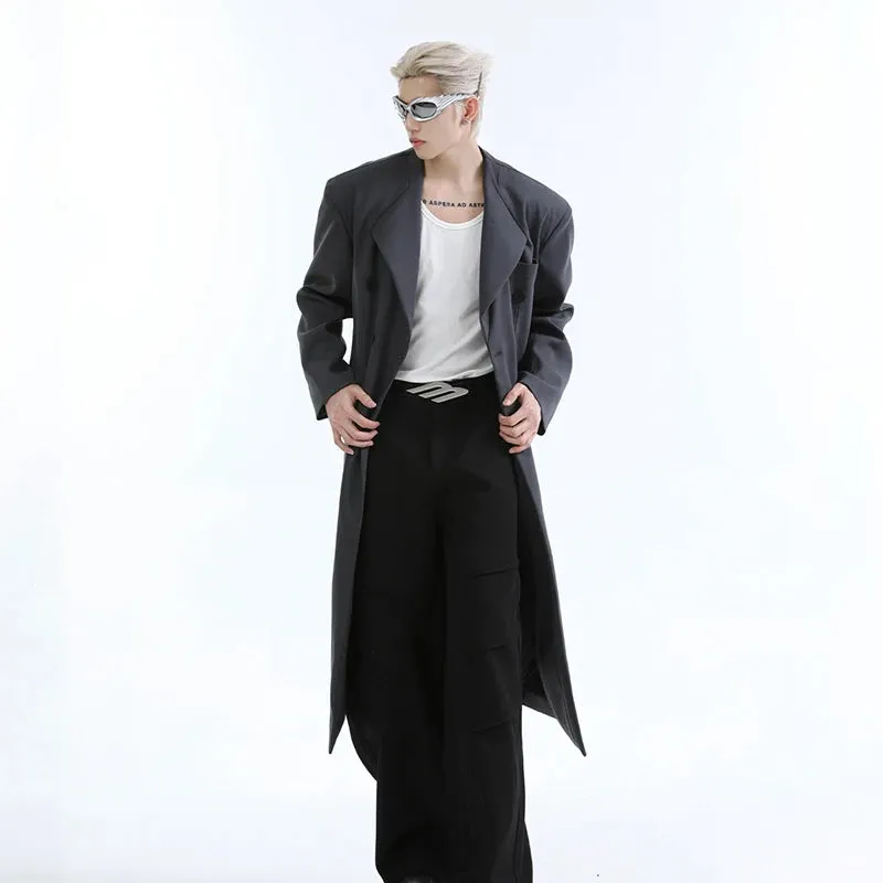 Grey Color Simple Solid Coat