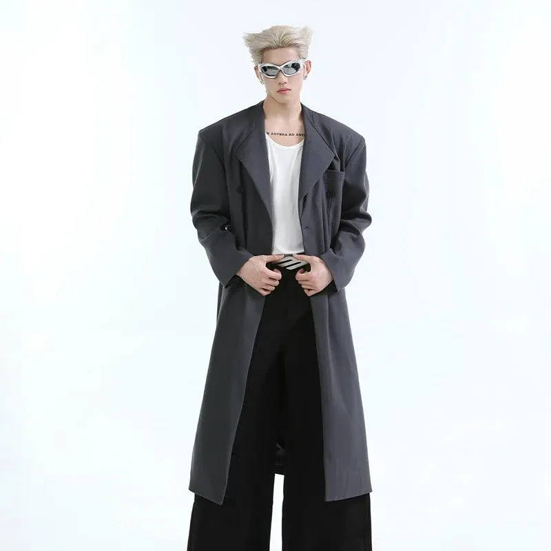 Grey Color Simple Solid Coat