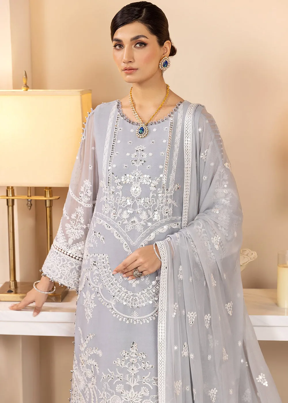 Grey Formal Suit - Alizeh - Dhaagay Formals '23 - V02D06 - Kiral