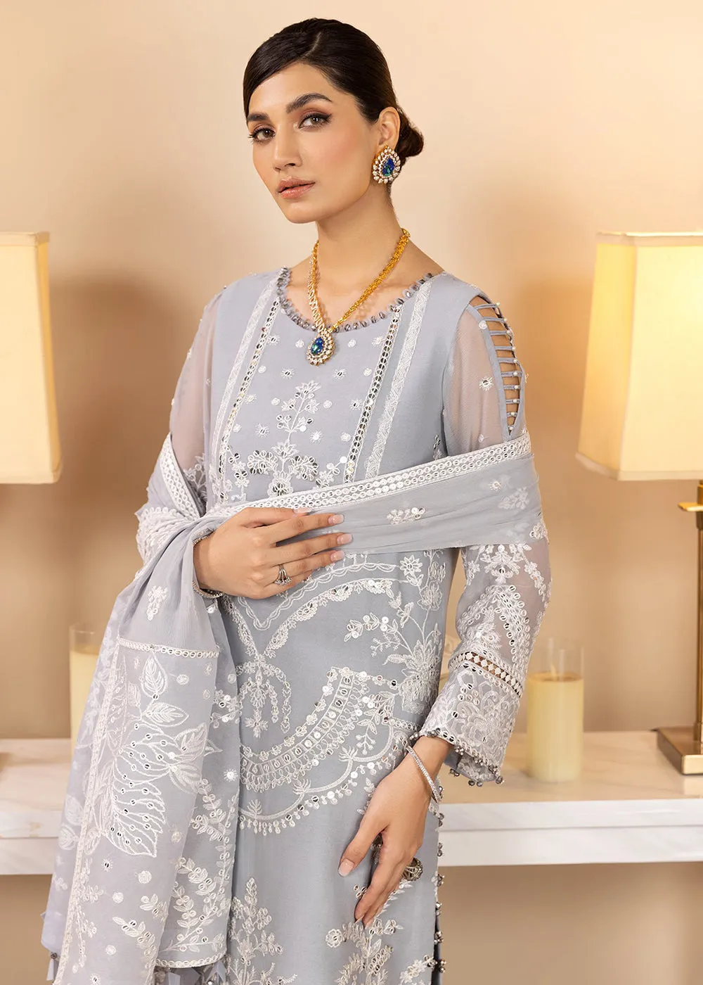 Grey Formal Suit - Alizeh - Dhaagay Formals '23 - V02D06 - Kiral