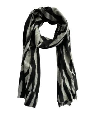 Grey Zebra Print Scarf