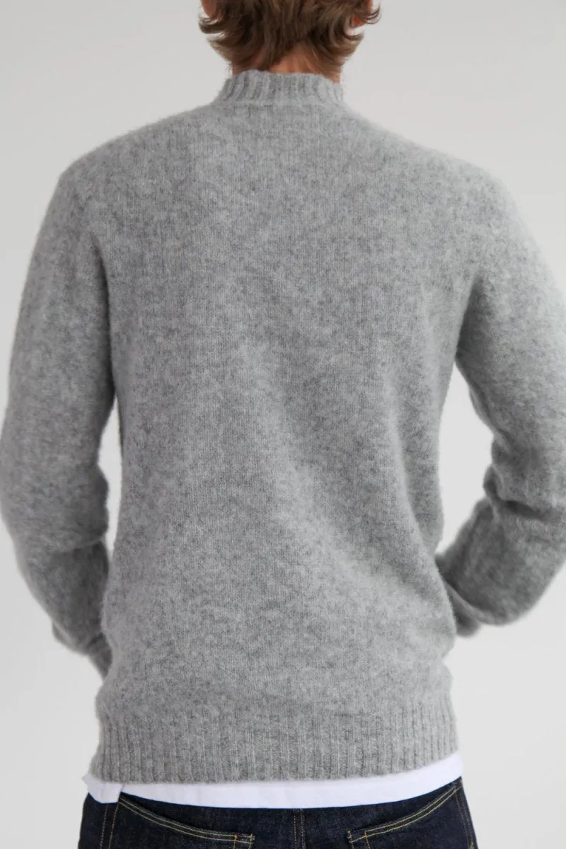 Half Dozen Shaggy Double-Brushed High Neck Crew (Silver Grey)