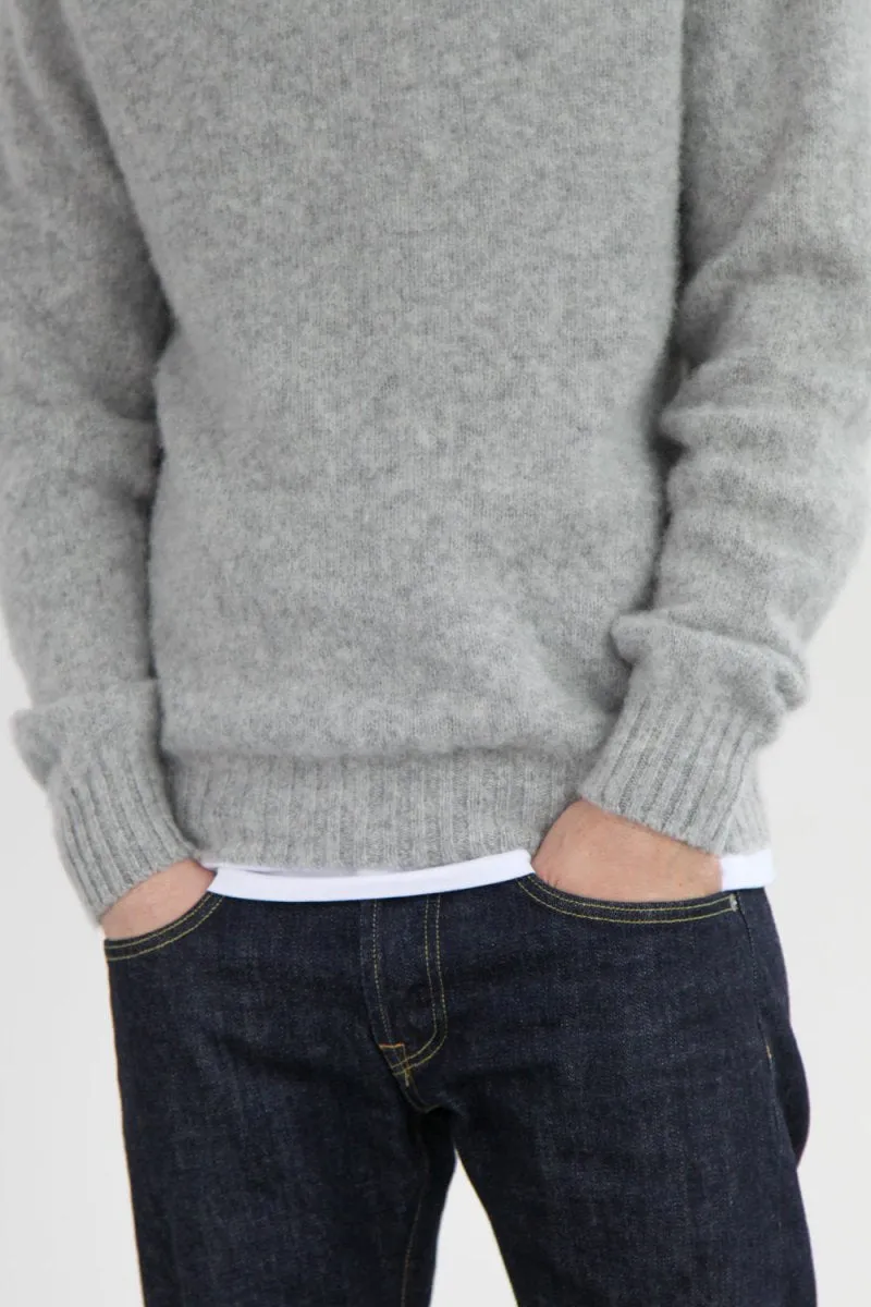 Half Dozen Shaggy Double-Brushed High Neck Crew (Silver Grey)