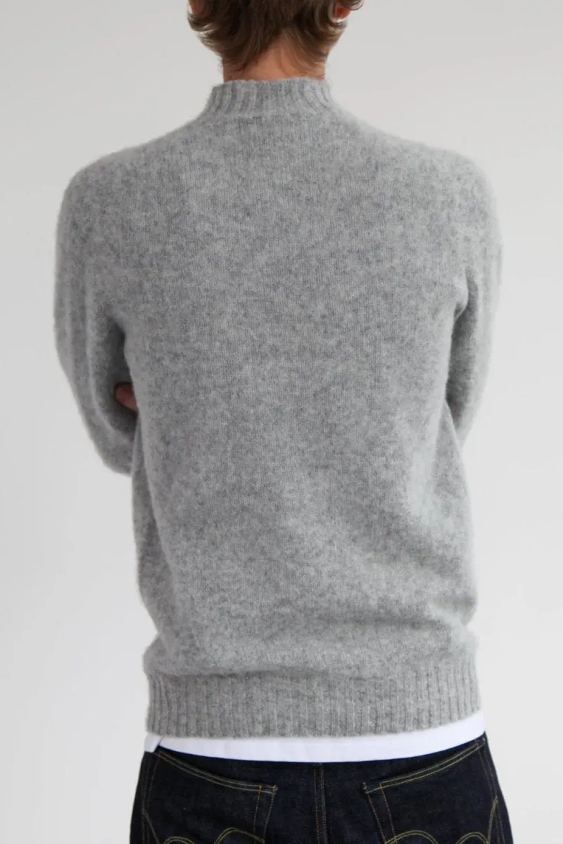 Half Dozen Shaggy Double-Brushed High Neck Crew (Silver Grey)