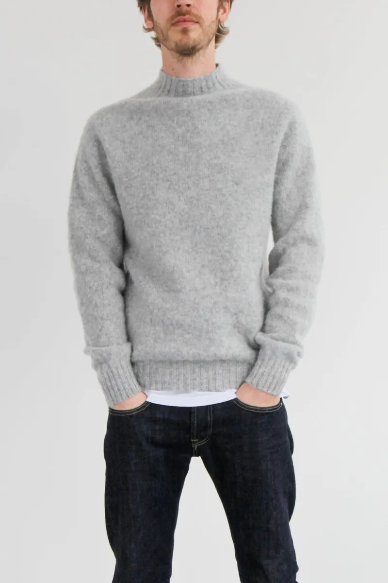 Half Dozen Shaggy Double-Brushed High Neck Crew (Silver Grey)