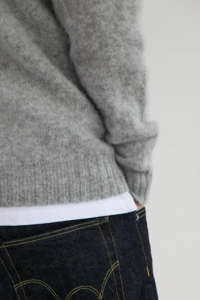 Half Dozen Shaggy Double-Brushed High Neck Crew (Silver Grey)