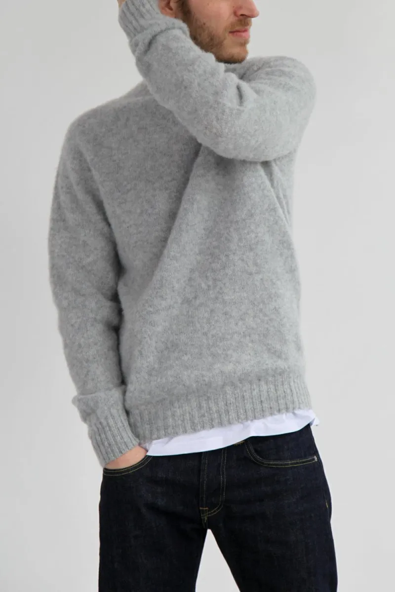 Half Dozen Shaggy Double-Brushed High Neck Crew (Silver Grey)