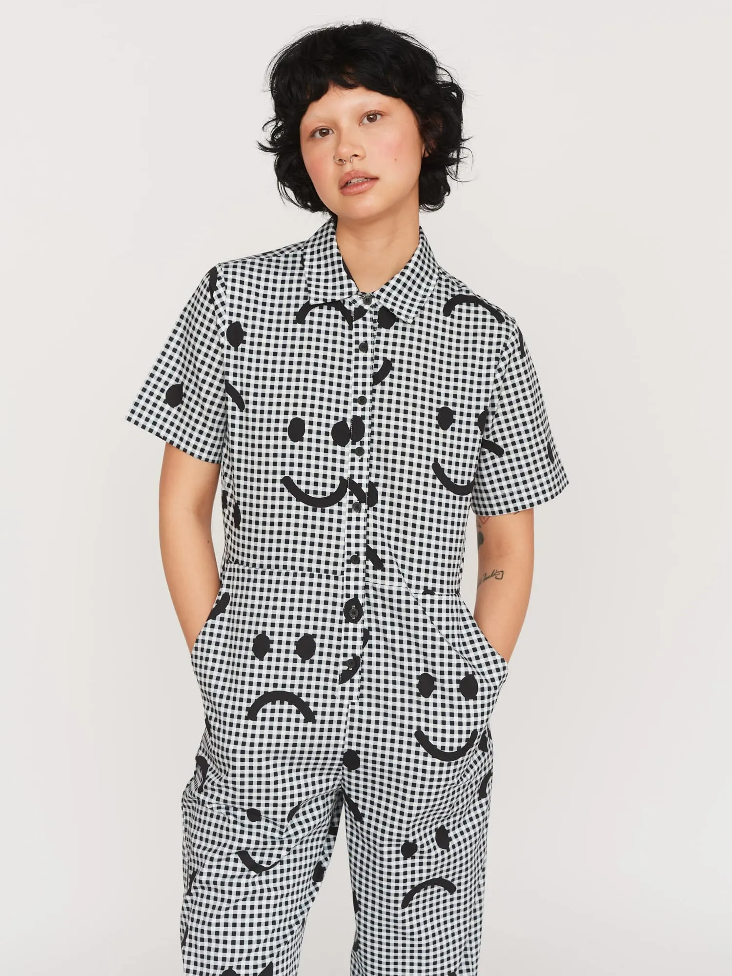 Happy Sad Gingham Jumpsuit