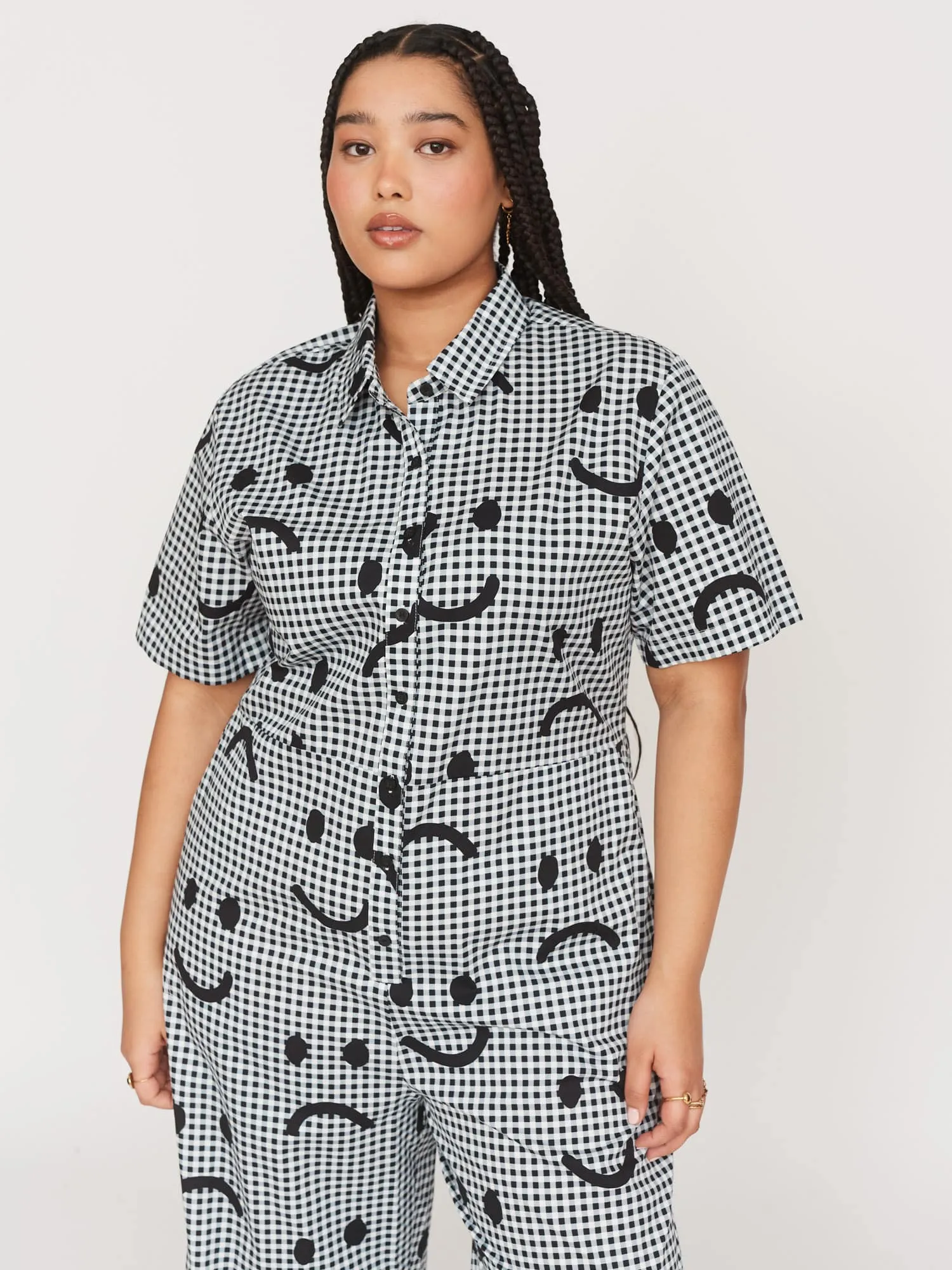 Happy Sad Gingham Jumpsuit