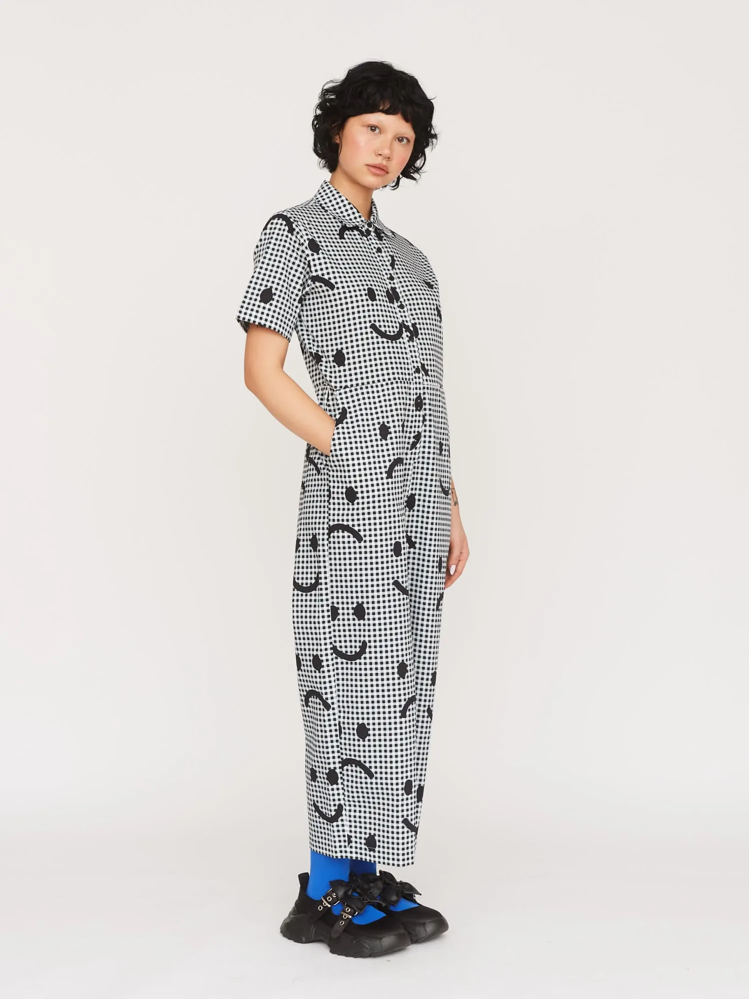 Happy Sad Gingham Jumpsuit