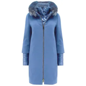 Herno Light Blue Cashmere Jackets & Coat