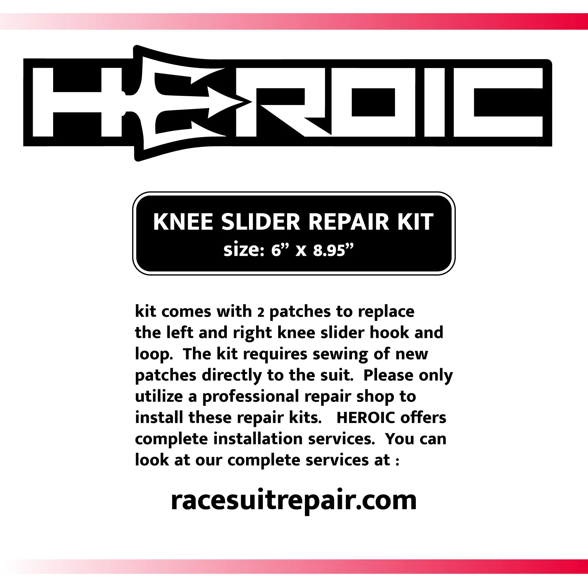 HEROIC Velcro Knee Patch Kit - Replacement