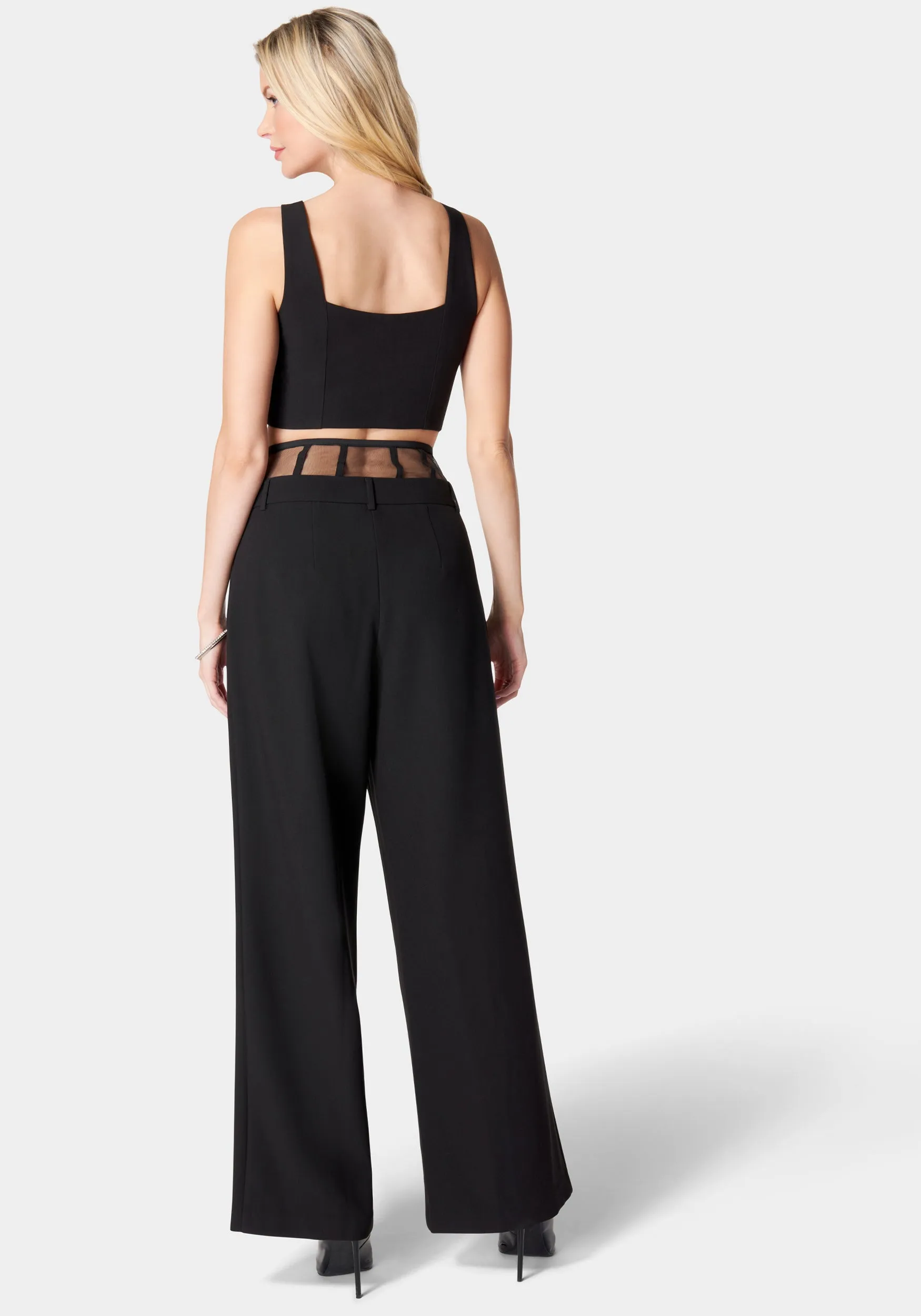 High Waist Corset Illusion Wide Leg Pant