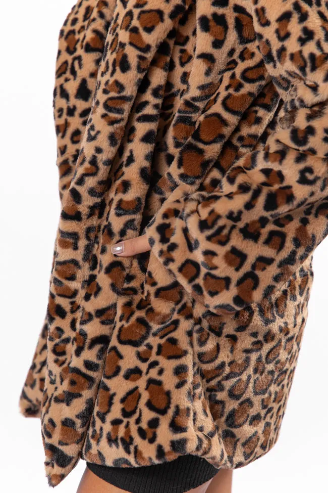 I Won't Give Up Brown Leopard Fur Coat SALE