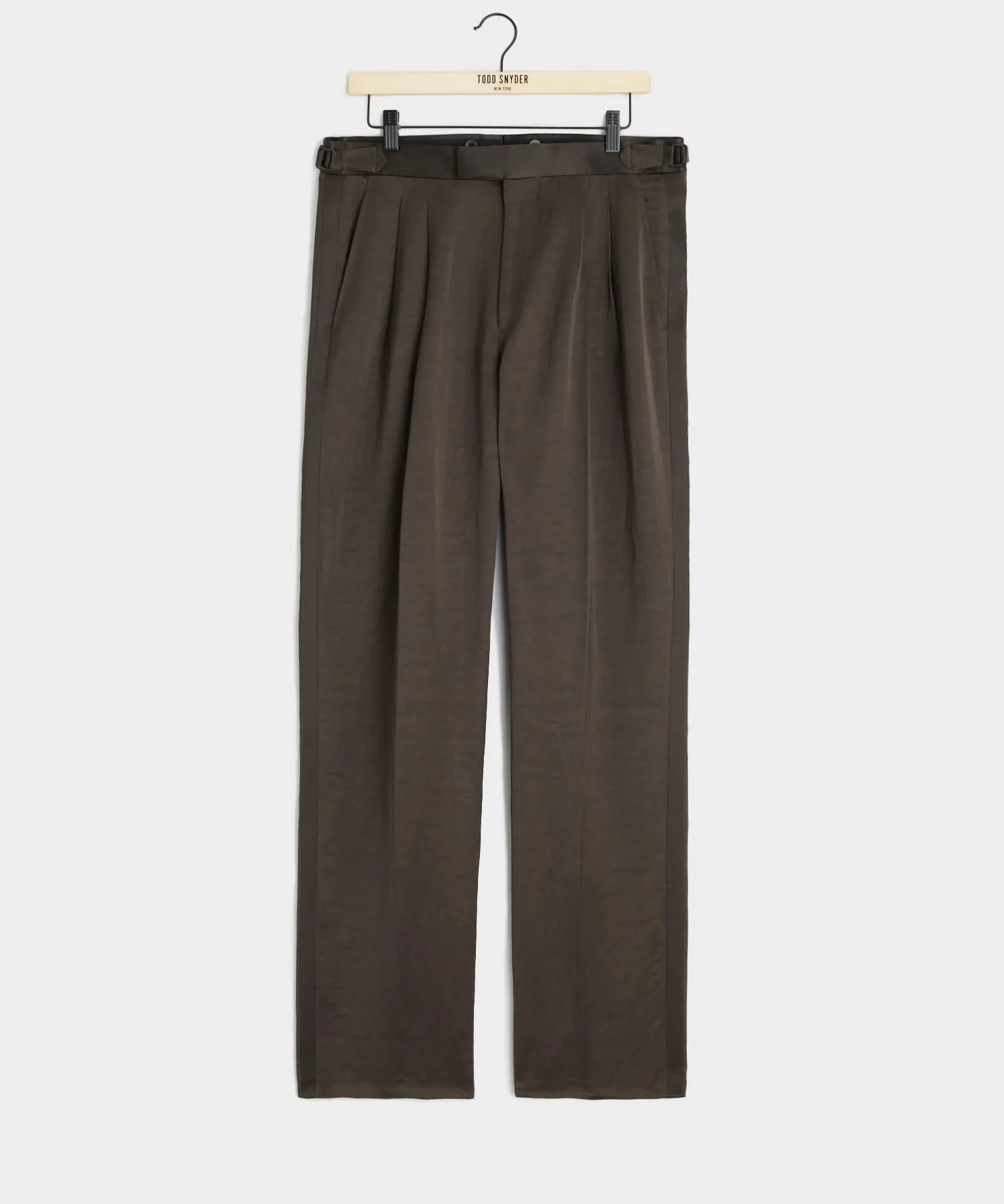 Italian Relaxed Tuxedo Trouser in Brown