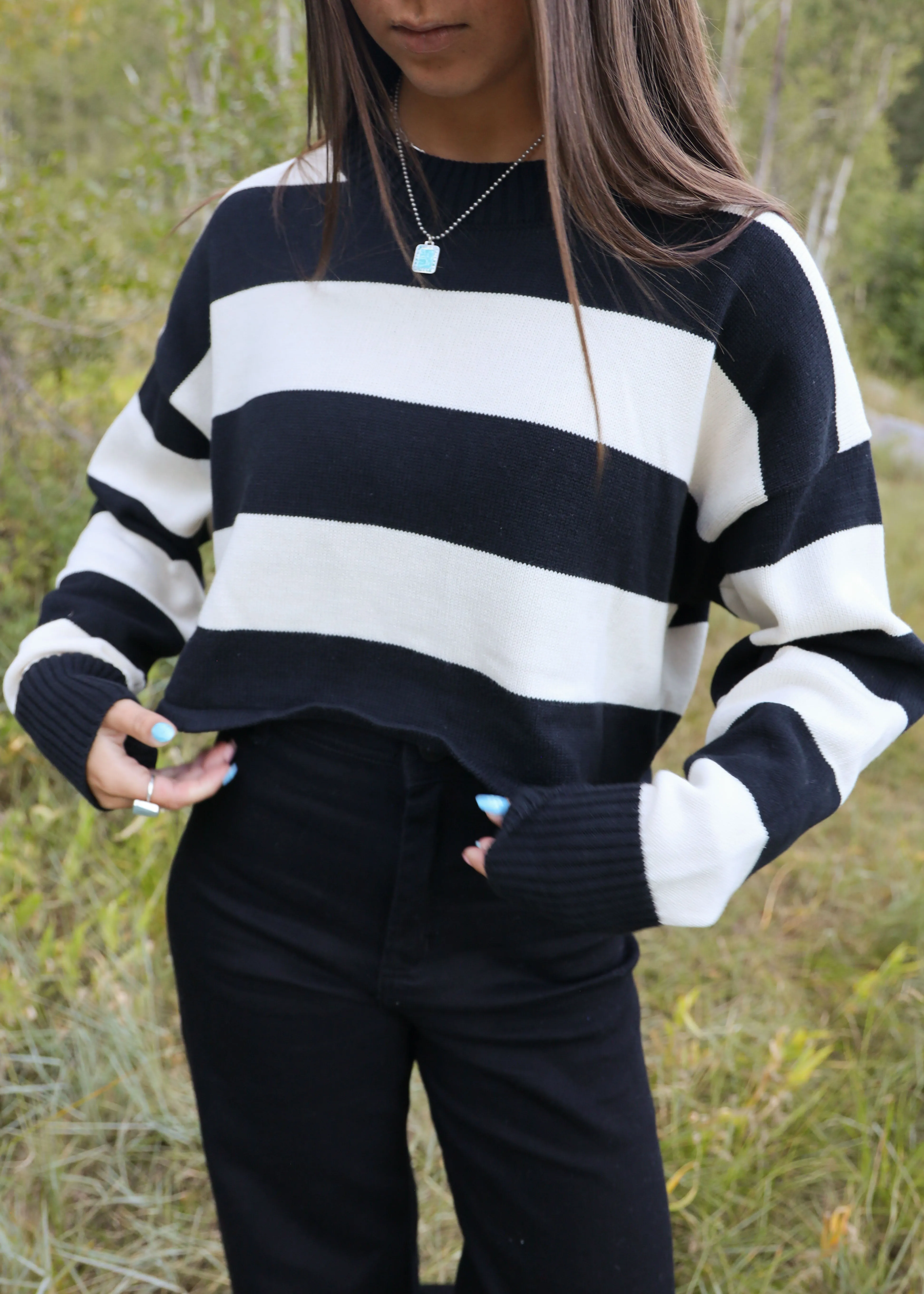 Jackie Striped Crop Sweater