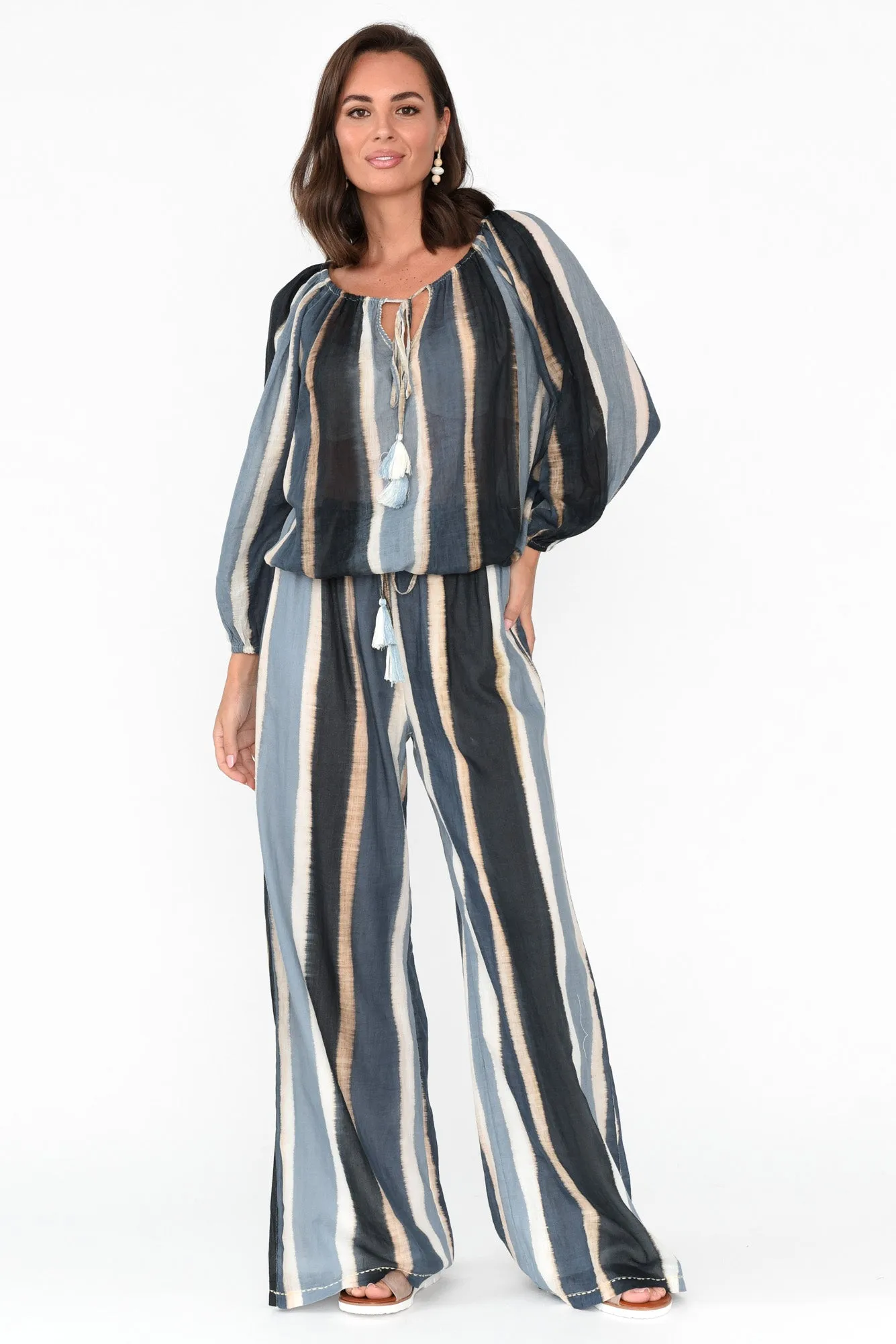 Jada Blue Stripe Cotton Pants