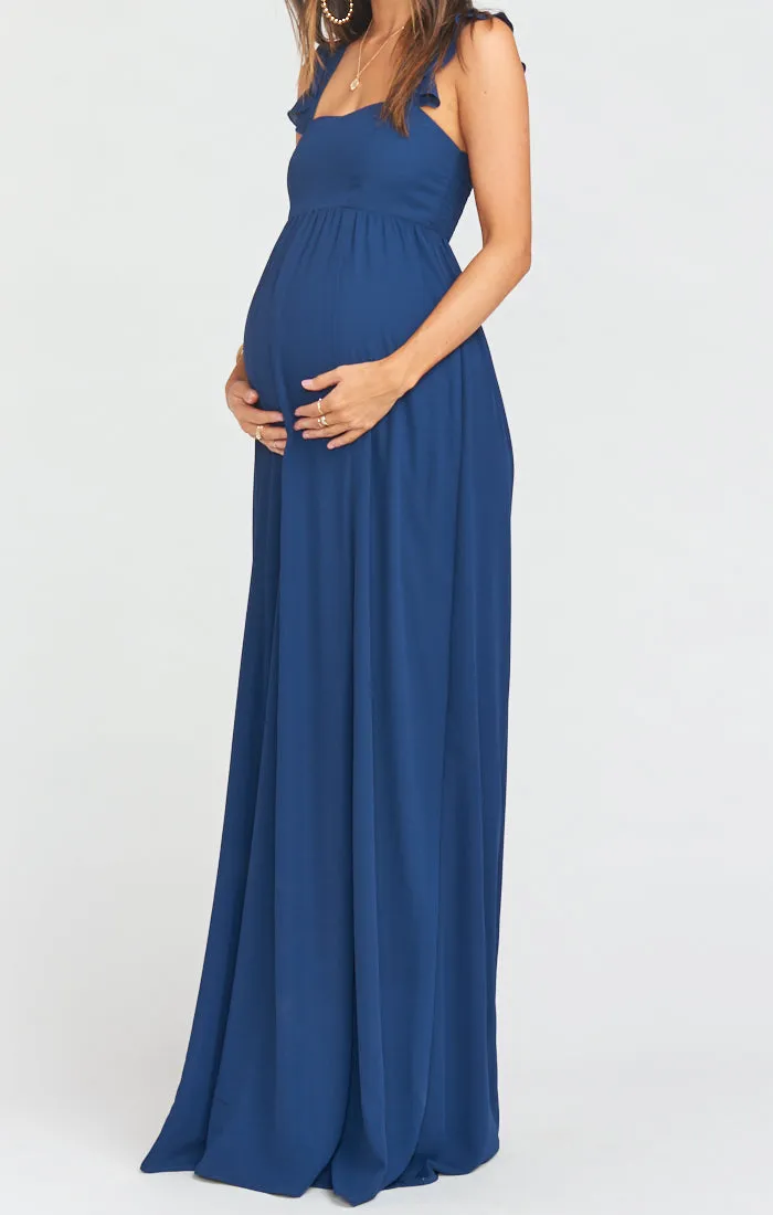 June Maxi Dress ~ Rich Navy Crisp