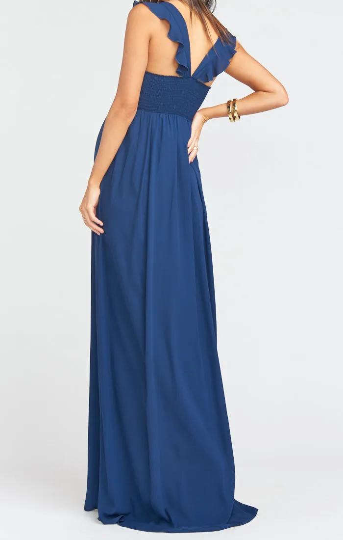 June Maxi Dress ~ Rich Navy Crisp