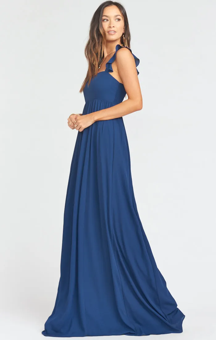 June Maxi Dress ~ Rich Navy Crisp