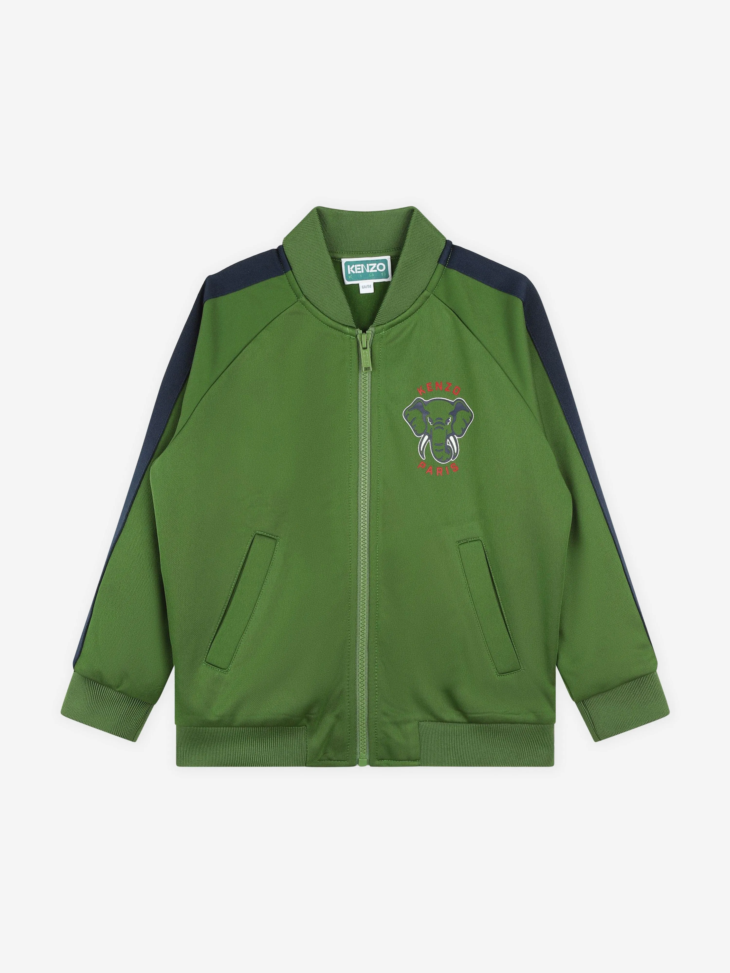 KENZO Kids Elephant Track Jacket in Green