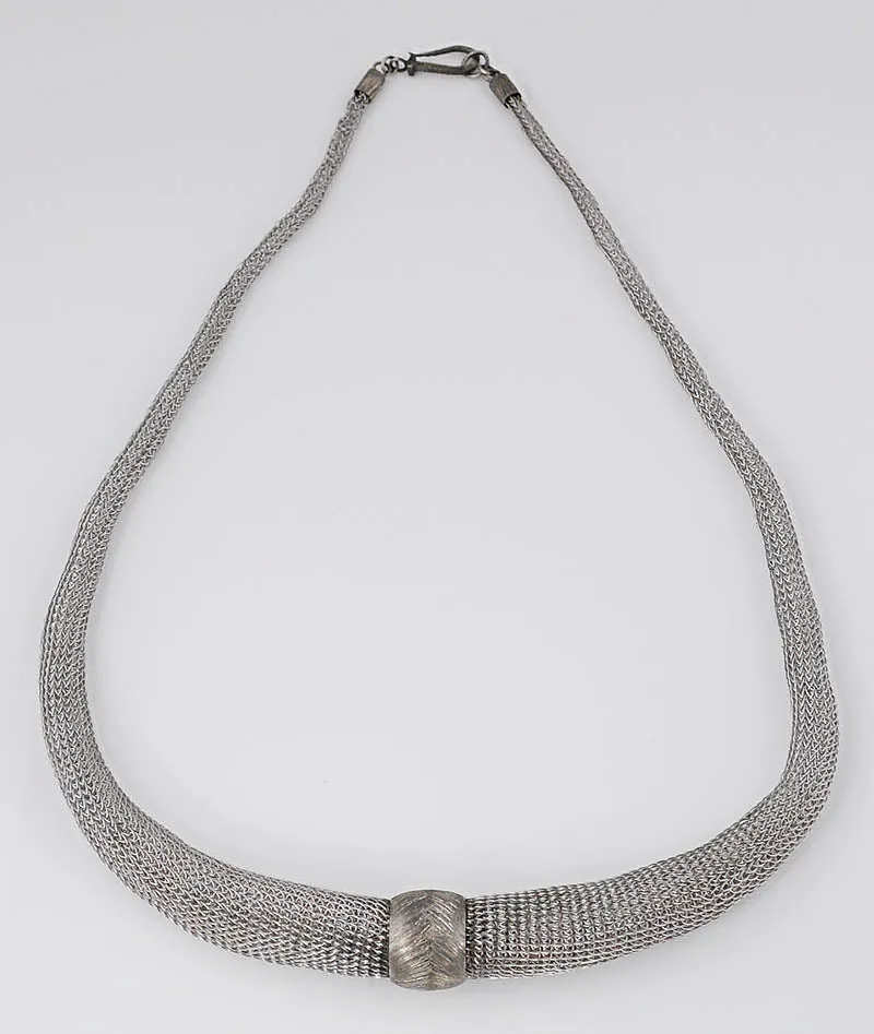 Knit Sterling Silver Mesh Necklace