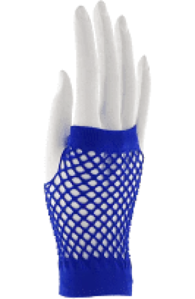 Ladies Short Lace Fingerless Gloves BLUE (min12)